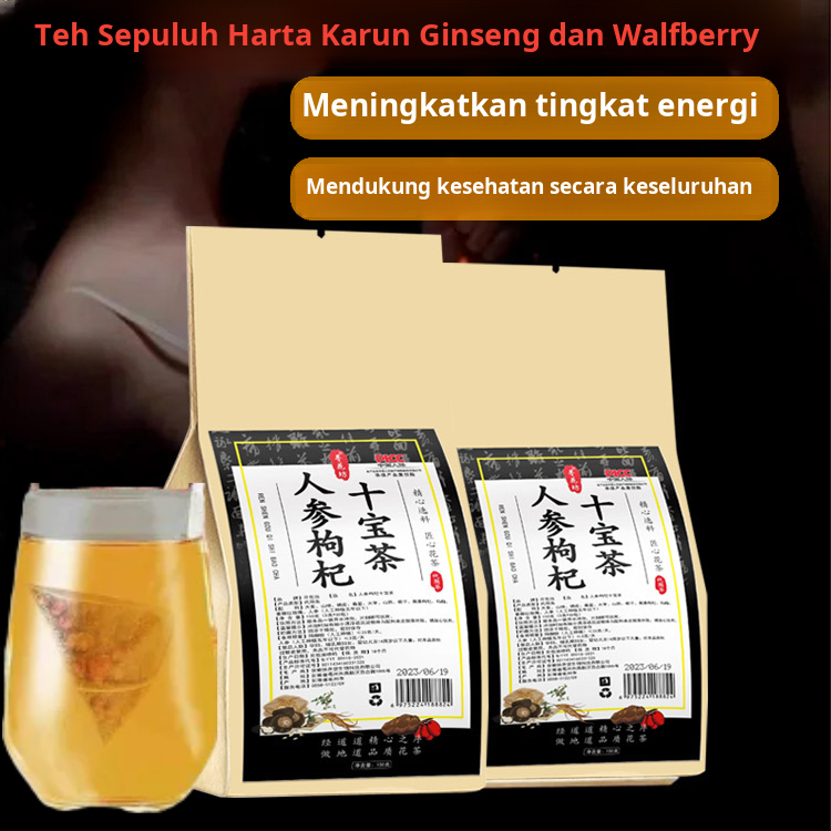 

❤️COD+24H Pengiriman Cepat❤️【Mengisi Kembali Energi/Meningkatkan Kekuatan Fisik】Ginseng and Wolfberry Ten Treasures Tea/Teh Ginseng dan Wolfberry/Liver Tea Teh Untuk Detox Racun Pada Liver/Teh Ginseng Liver dan Wolfberry Kombinasi Teh Kesehatan