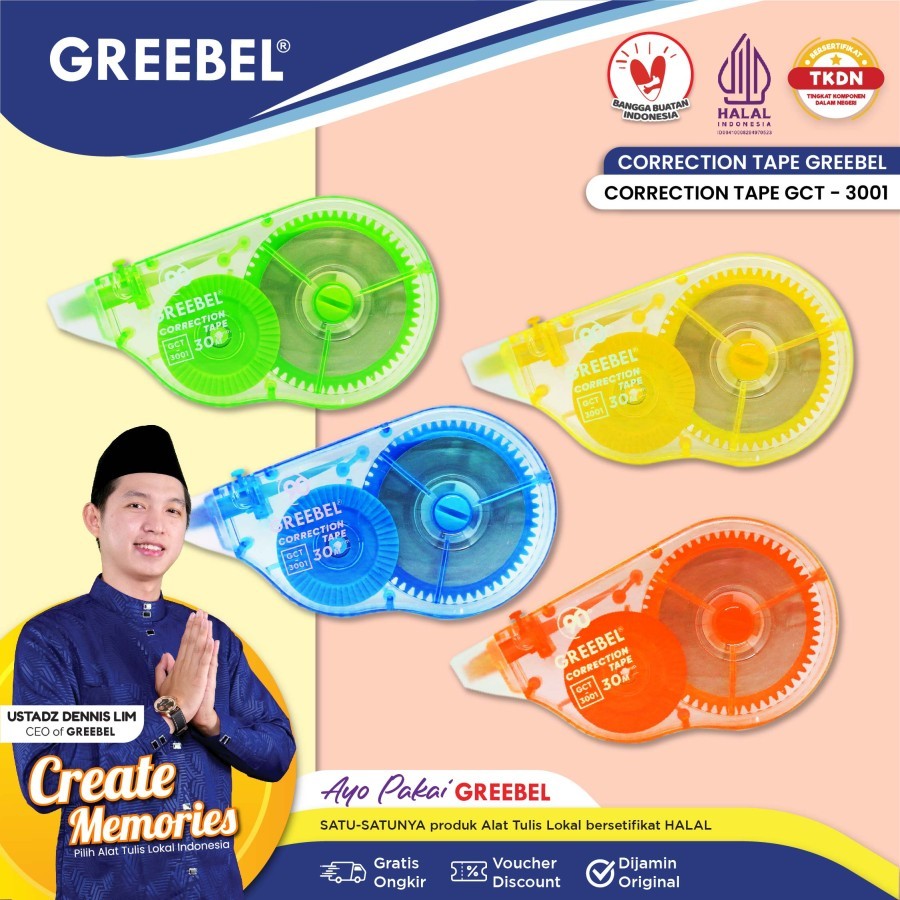 

TBMO CORRECTION TAPE GCT-3001 GREEBEL