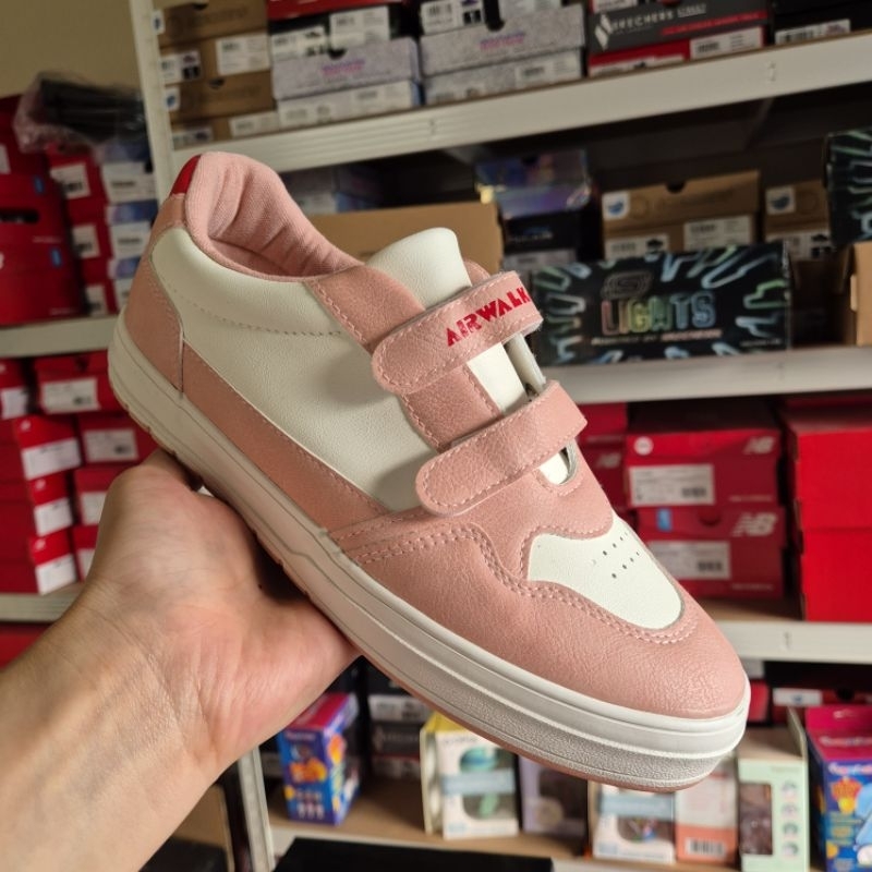 Airwalk Sepatu Sneakers Anak - Bellary JR White Pink Original | Girls Kids Sneakers Shoes Airwalk Pu