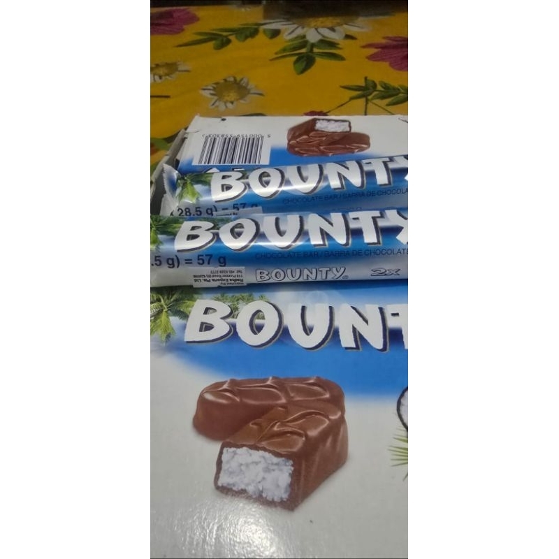 

bounty minis 57gr , satu pack isi 2 coklat