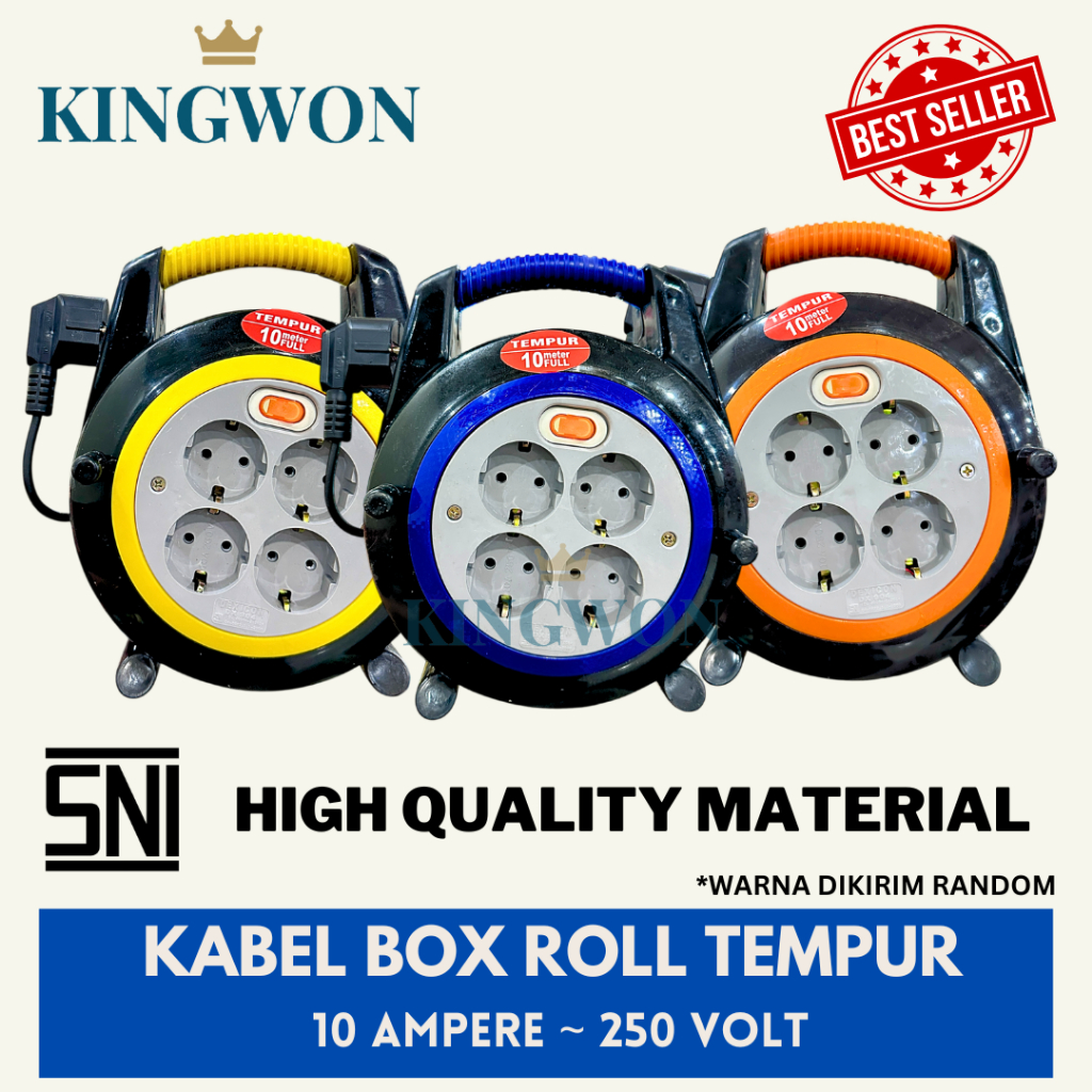 ROLL KABEL BOX 10M 15M 20M COLOKAN LISTRIK + SAKLAR ON/OFF- SOCKETS SWITCH ON BEST SELLER TEMPUR