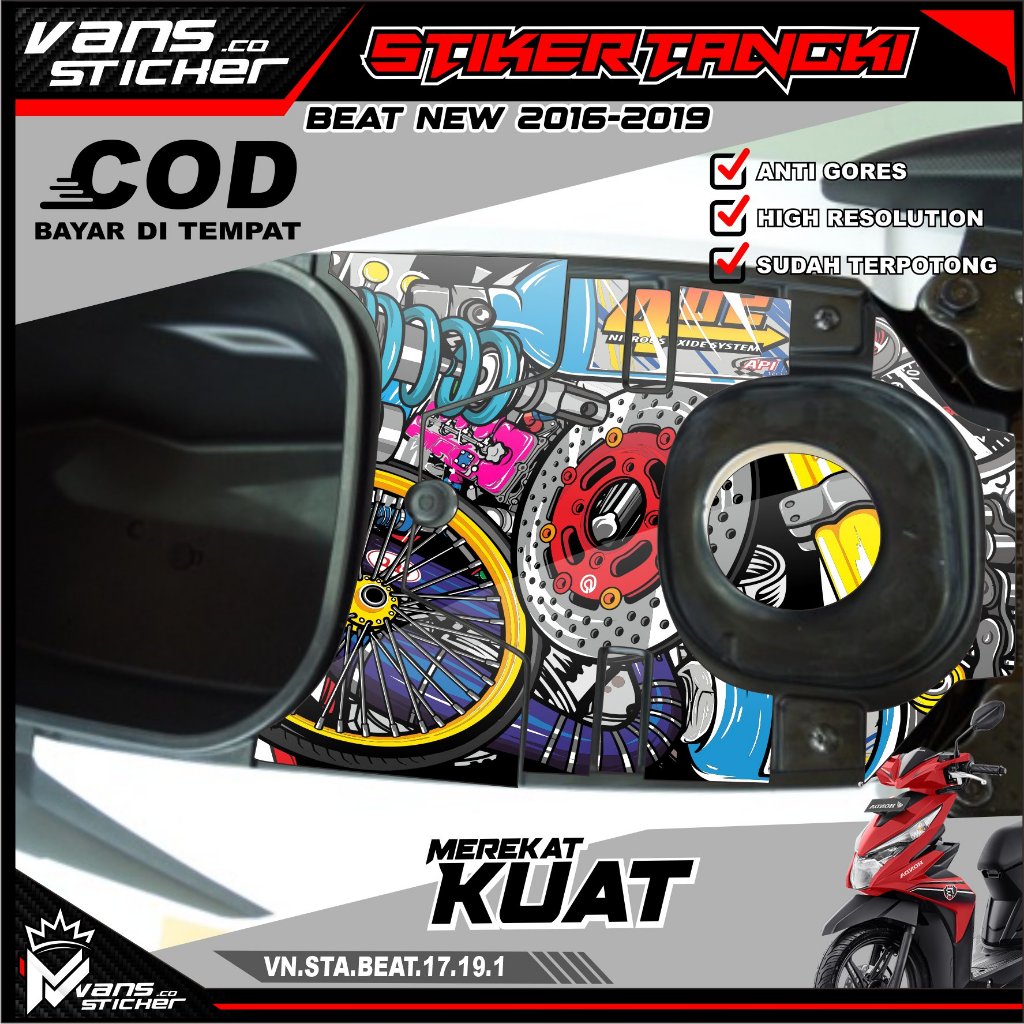 Stiker Tangki BEAT NEW 2016-2019 Stiker Tangki bensin  BEAT NEW 2016-2019