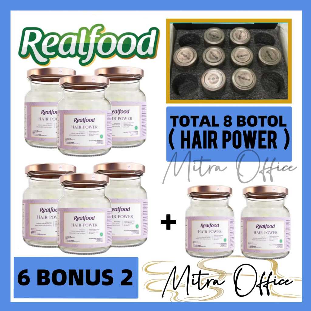 

Realfood Hair Power 6 Gratis 2 = 8 Jar ( Minuman Sarang Burung Walet ) RO