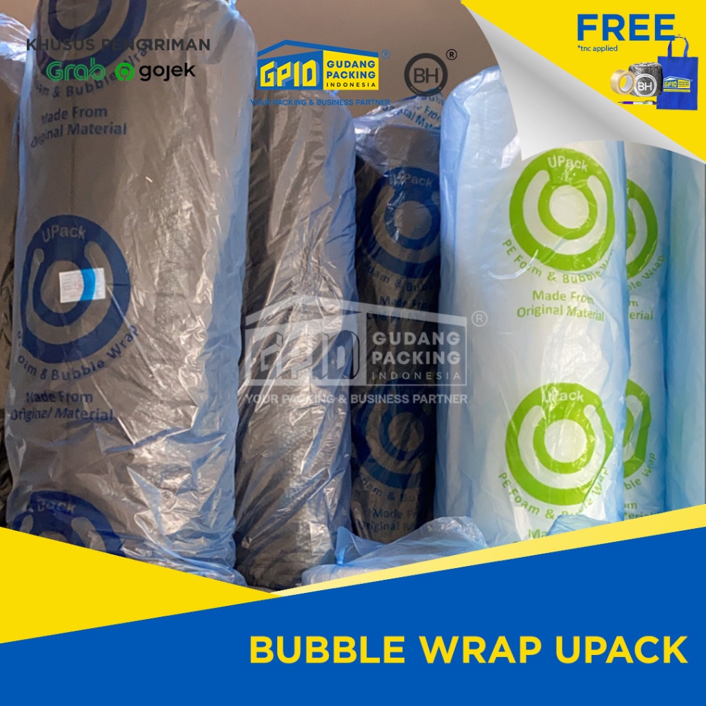 

tAe (GOSEND/GRAB) U-PACK - Bubble Wrap Tebal Hitam / Putih 125cm x 50 m