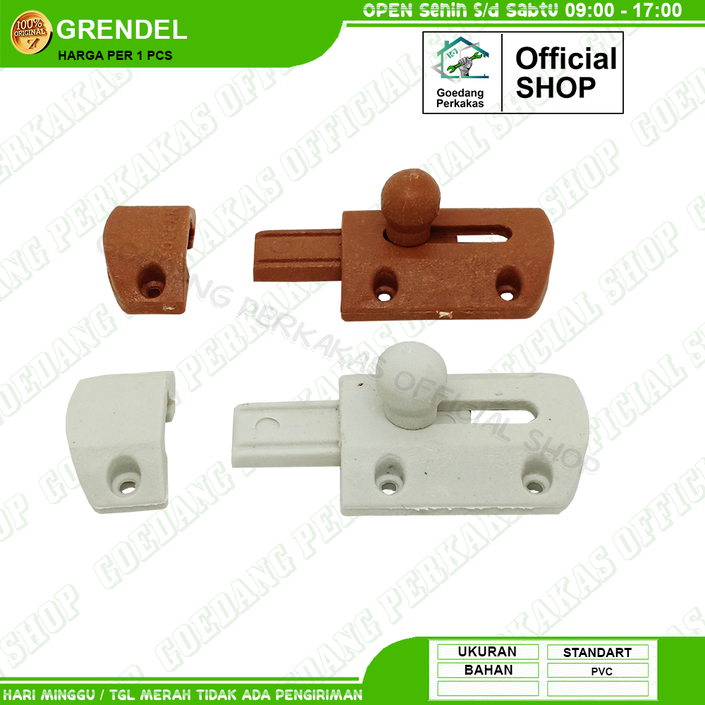 Grendel Pintu WC Kamar Mandi Pvc / Kunci Pintu Slot Plastik