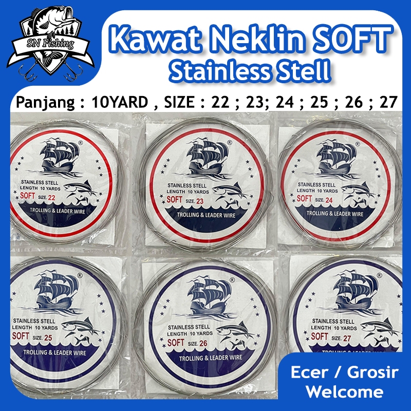 Kawat Neklin Stainless Steel Trolling & Leader Wire Type SOFT 10 yards Seling Kawat Neklin Utecate