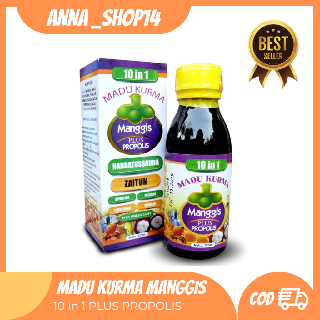

Madu Kurma Manggis Plus Royal Jeli / Vitamin Nafsu Makan 125ml / MADU KURMA MANGGIS PLUS PROPOLIS 10 IN 1 MULTIVITAMIN ANAK | SARI KURMA PLUS EXTRAK MANGGIS / MADU KURMA MANGGIS Plus Propolis 10 in 1 Madu Anak Multi Khasiat