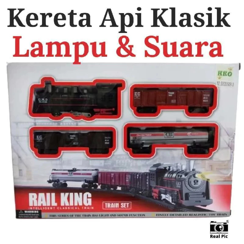 [ BISA COD ] RAIL KING TRAIN TRACK SET (Kendaraan Mainan Rel Kereta Api Dinosaurus Amry Train Milita