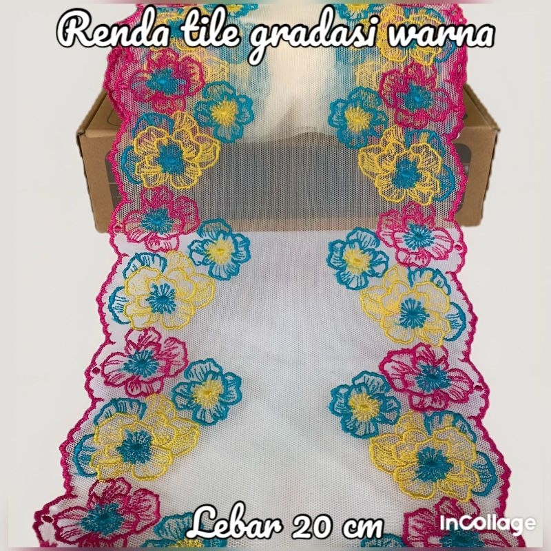 PER METER RENDA TILE LEBAR 20CM GRADASI WARNA