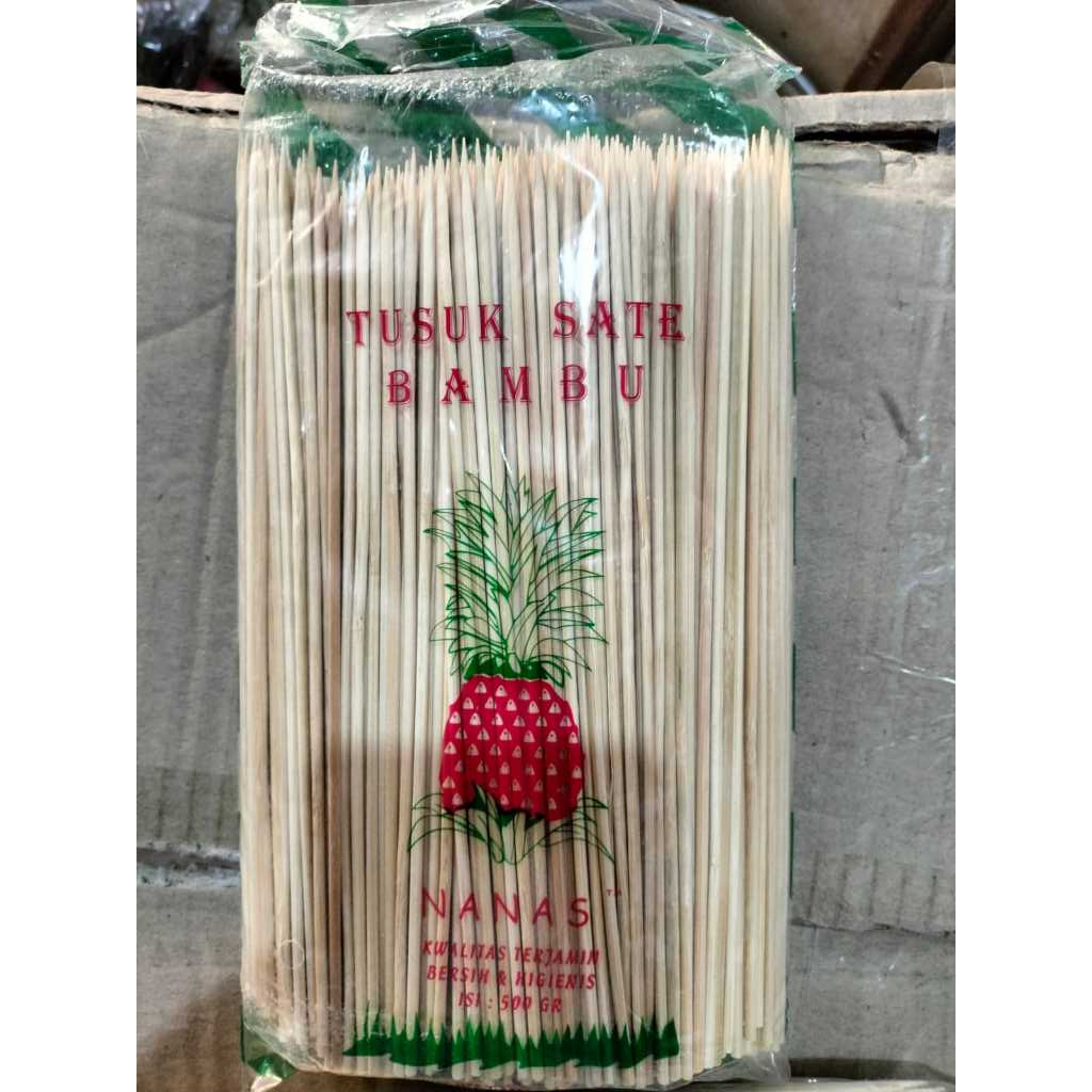 Tusuk Sate / Lidi Sate Bambu Cap Nanas Terbaik dan Terlaris (1 Pack 500Gr)