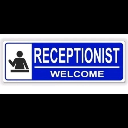 

Stiker vinyl Uk. 10x30cm RECEPTIONIS sign rambu k3