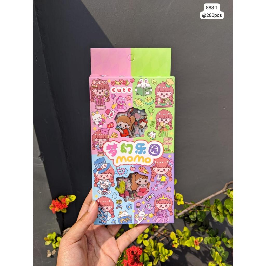 

SET BOX STICKER 100 PCS STIKER WATERPROOF DIARY STICKER LUCU 2D KARAKTER SANRIO