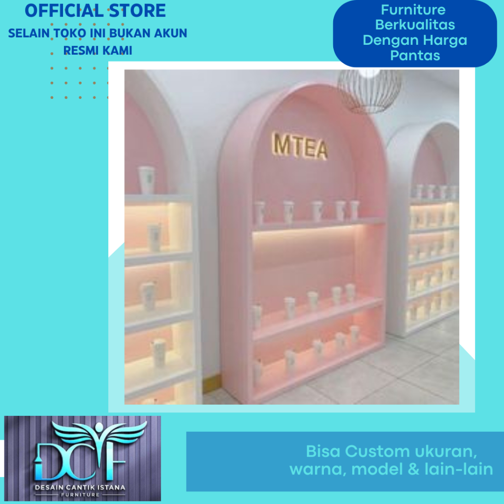 Rak Display Toko Model Oval Pakai Lampu