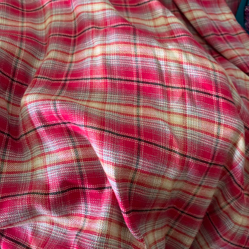 kain katun flanel - kain flanel kotak-kotak motif - kain flanel premium style