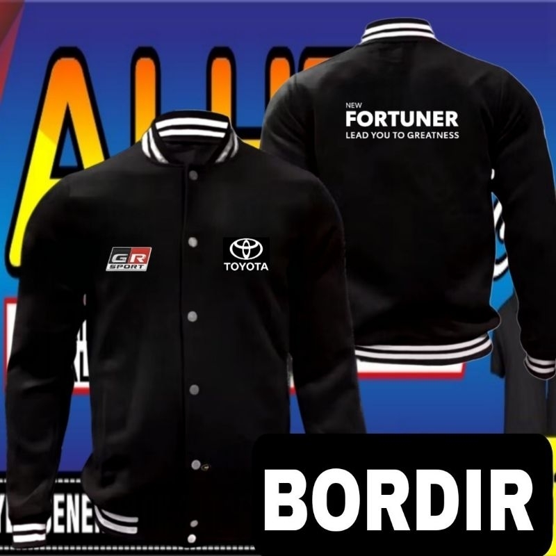 Jaket bordir Toyota Fortuner jaket Toyota Fortuner jaket baseball Toyota Fortuner jaket varsity Toyo