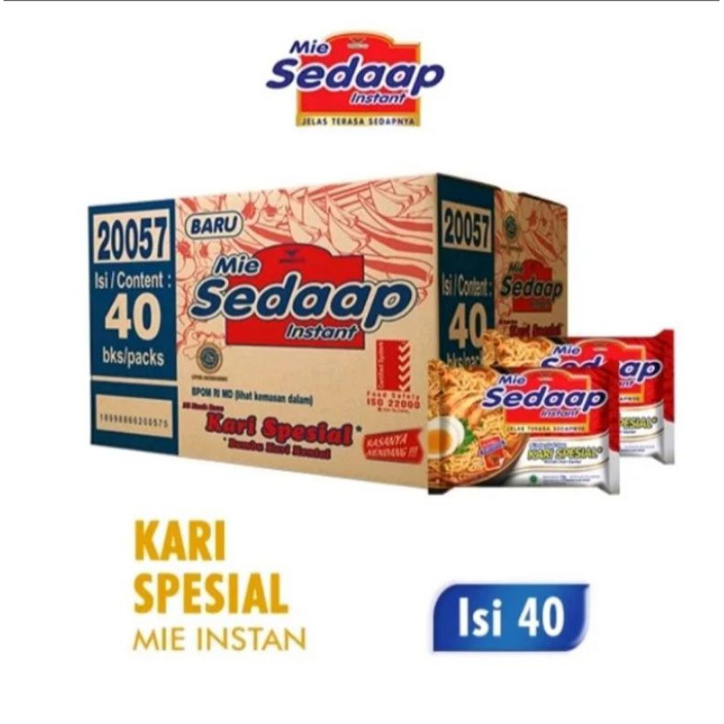 

Mie Sedaap rasa Kari Spesial 75 gr ( 1 dus isi 40 pcs)