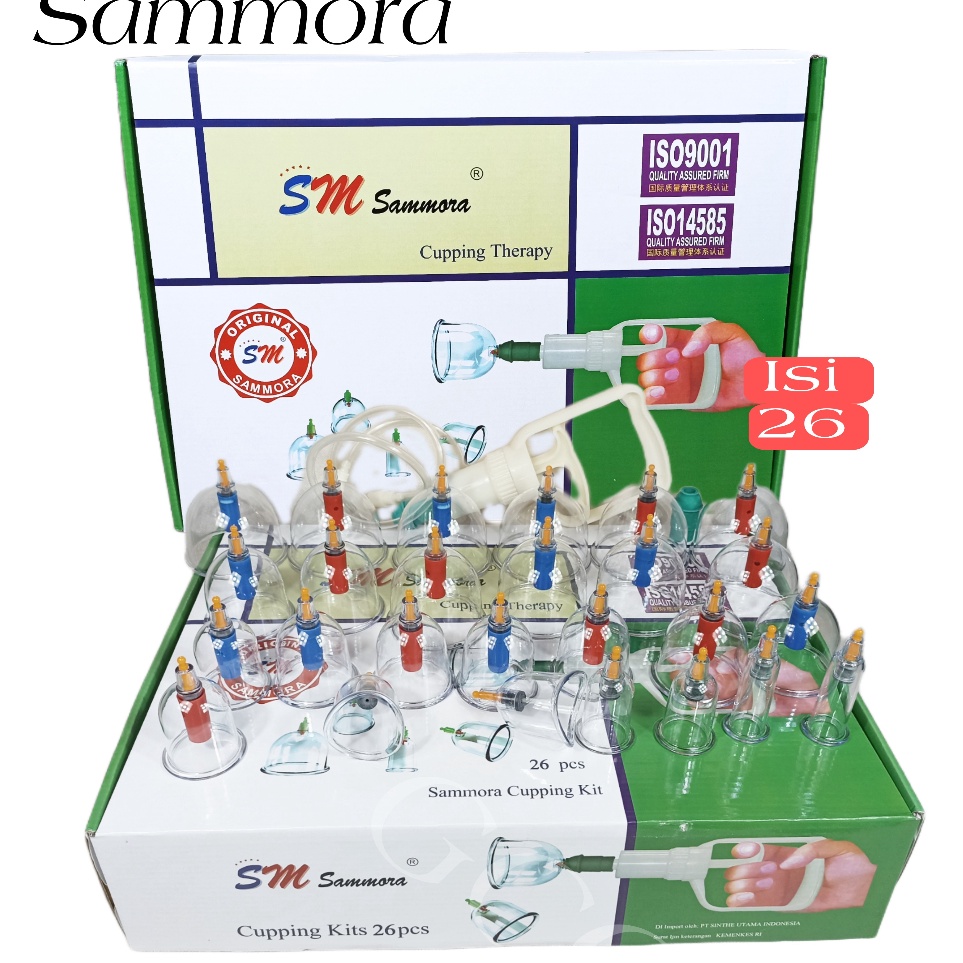 Stock Update A1 Alat Bekam Sammora Angin Kop isi 12 15  26 Mangkok Lengkap Selang Dan magnetik Cupin