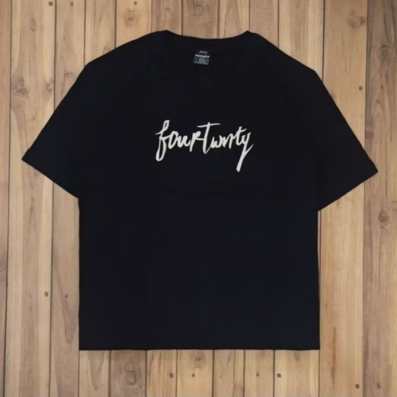 T-shirt Kaos | Tshirt Fourtwnty - Logo Type Black Tees Trend