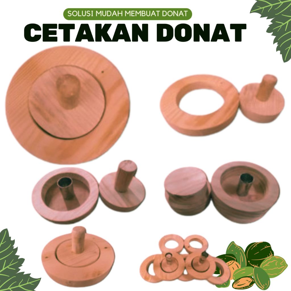 CH Cetakan donat kayu bentuk ring pembolong dijual terpisah bomboloni 6cm-7cm-8cm