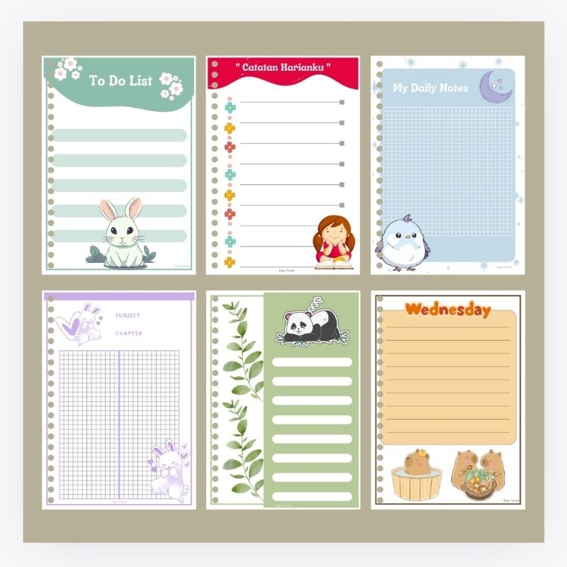 

Loose Leaf Refill Kertas Binder Ukuran A5 Untuk Notebook Series Notebook Part 2 by Paper Noind