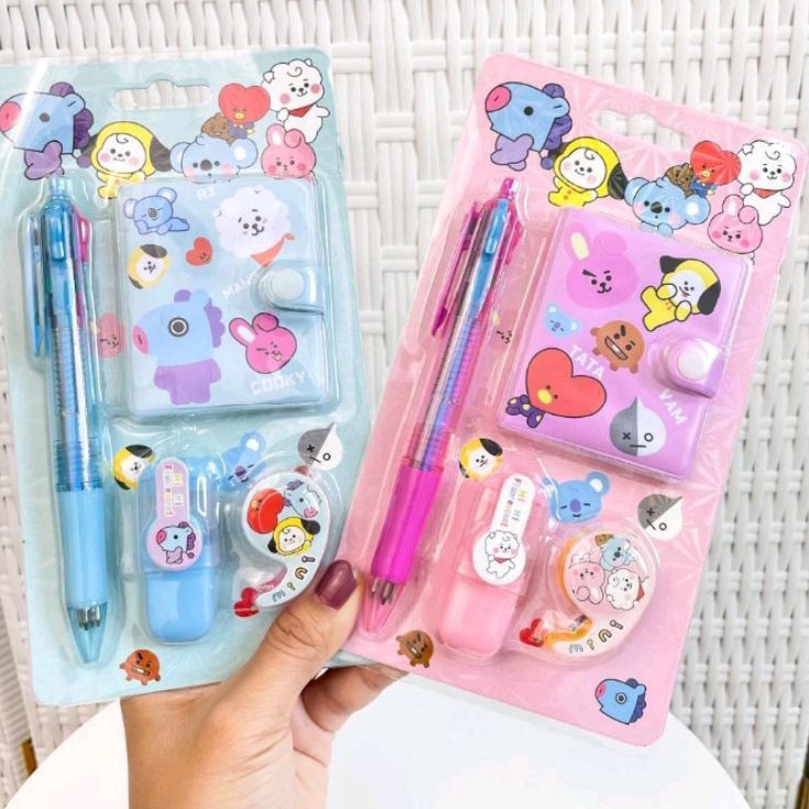 

Top Surprise PAKET ALAT TULIS BT21 SET 4IN1 IMUT LUCU