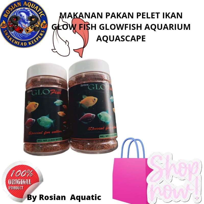 pelet tetra glow fish pakan ikan glow fish