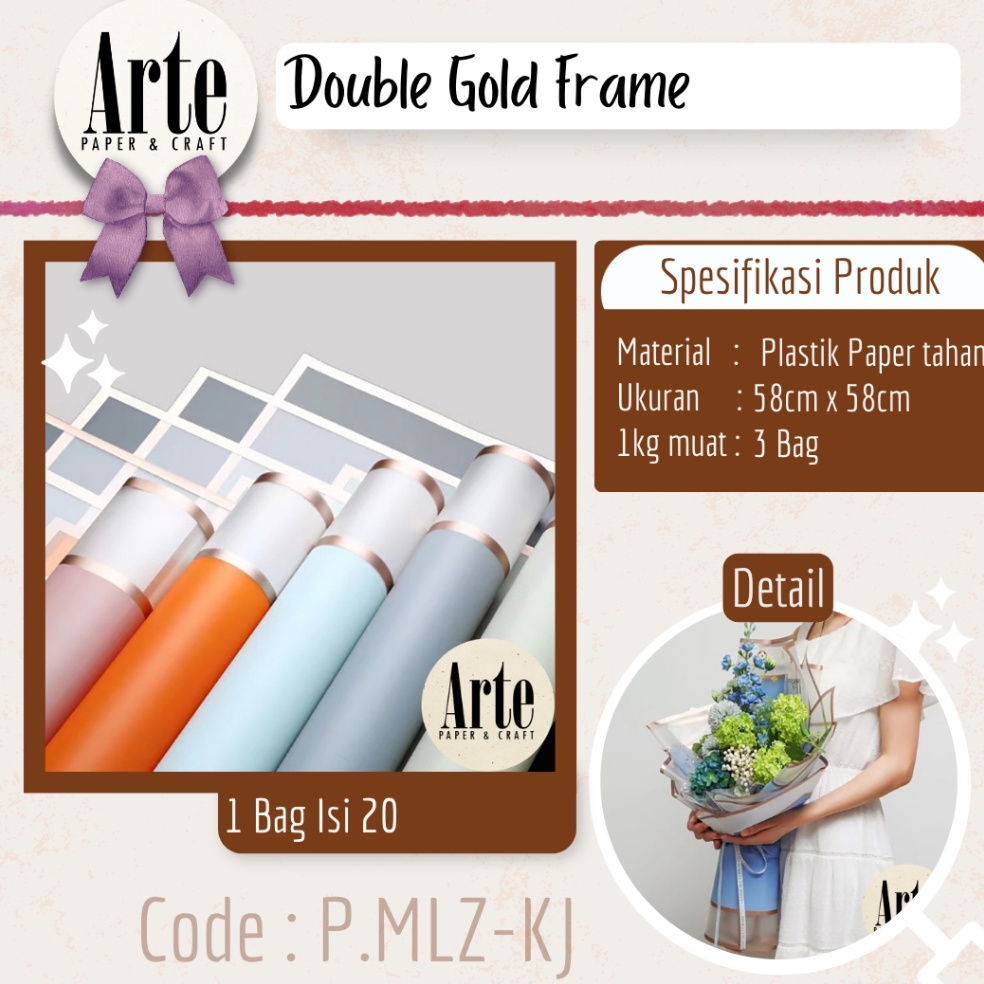

Produk Terkeren 2 Lembar Cellophane Double Gold Frame Buket Bunga Korean Kertas Waterproof Ori Sinowrap Flower Wrapping Paper Calor Kado Arte Grosir Florist Supply Jakarta Bekasi PMLZKJ