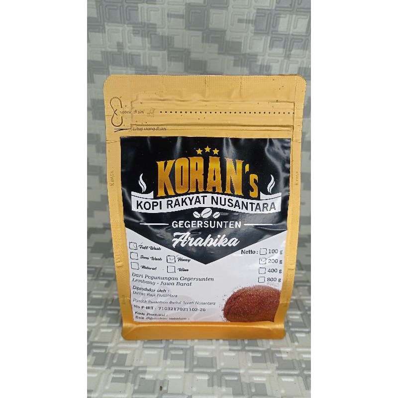

KORANS Kopi Arabica Wine 200gr Geger Sunten Tubruk