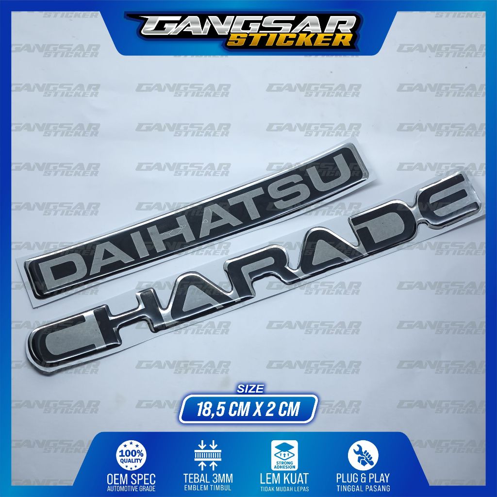 emblem timbul daihatsu charade / emblem logo daihatsu charade / emblem bagasi daihatsu charade