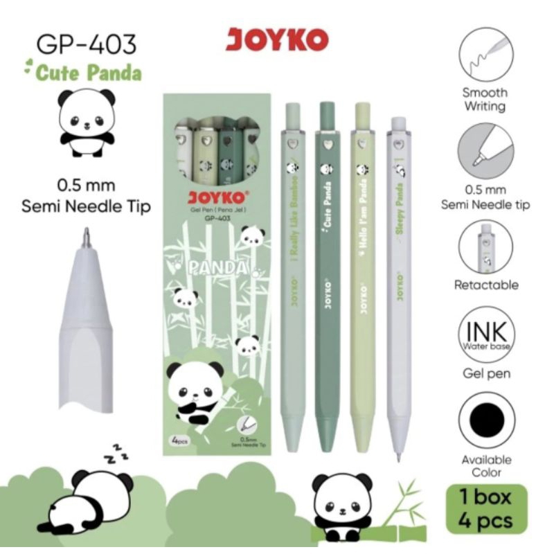 

Pulpen Gel PANDA Joyko 0,5mm GP-403 (1pcs)