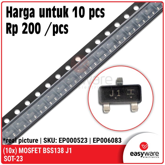 10x MOSFET BSS138 J1 SOT-23 50V 220mA Transistor Mosfet BSS138 SS SMD SMT 1 N-Channel