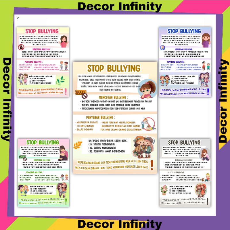 Poster Dinding STOP BULLYING Poster sekolah edukasi belajar anak