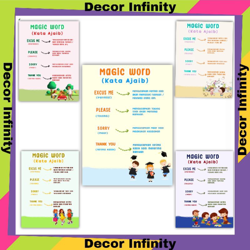 Poster Dinding MAGIC WORD Poster sekolah edukasi belajar anak