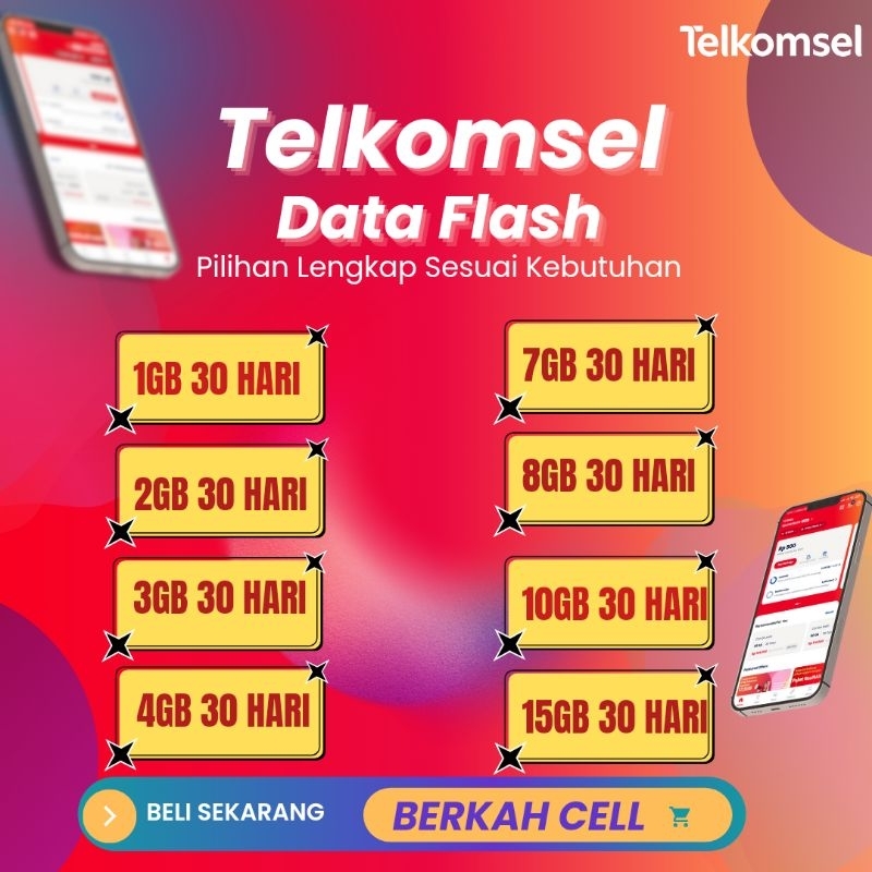 PAKET DATA TELKOMSEL FLASH SEMUA ZONA KUOTA FULL 24 jam