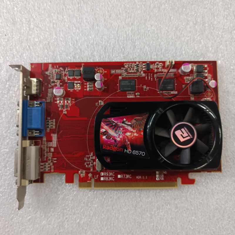 vga card pcie 2GB ddr3 128bit ati radeon hd 6570 murah bekas second