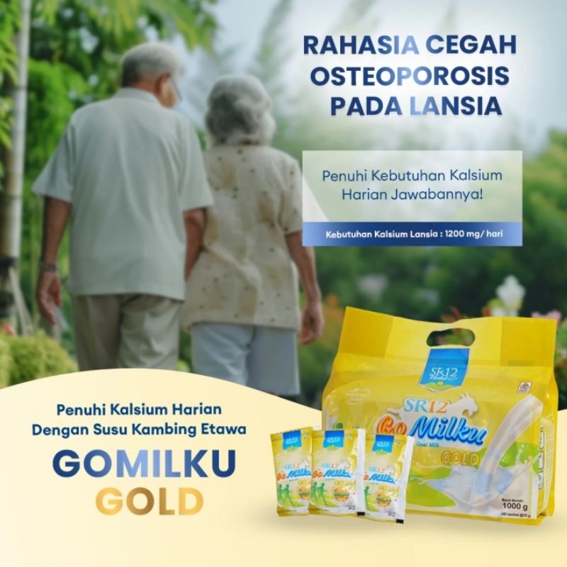 

SR12 GO MILKU GOLD SACHET, Tinggi Kalsium Bebas Gula Tambahan, 0% kolesterol