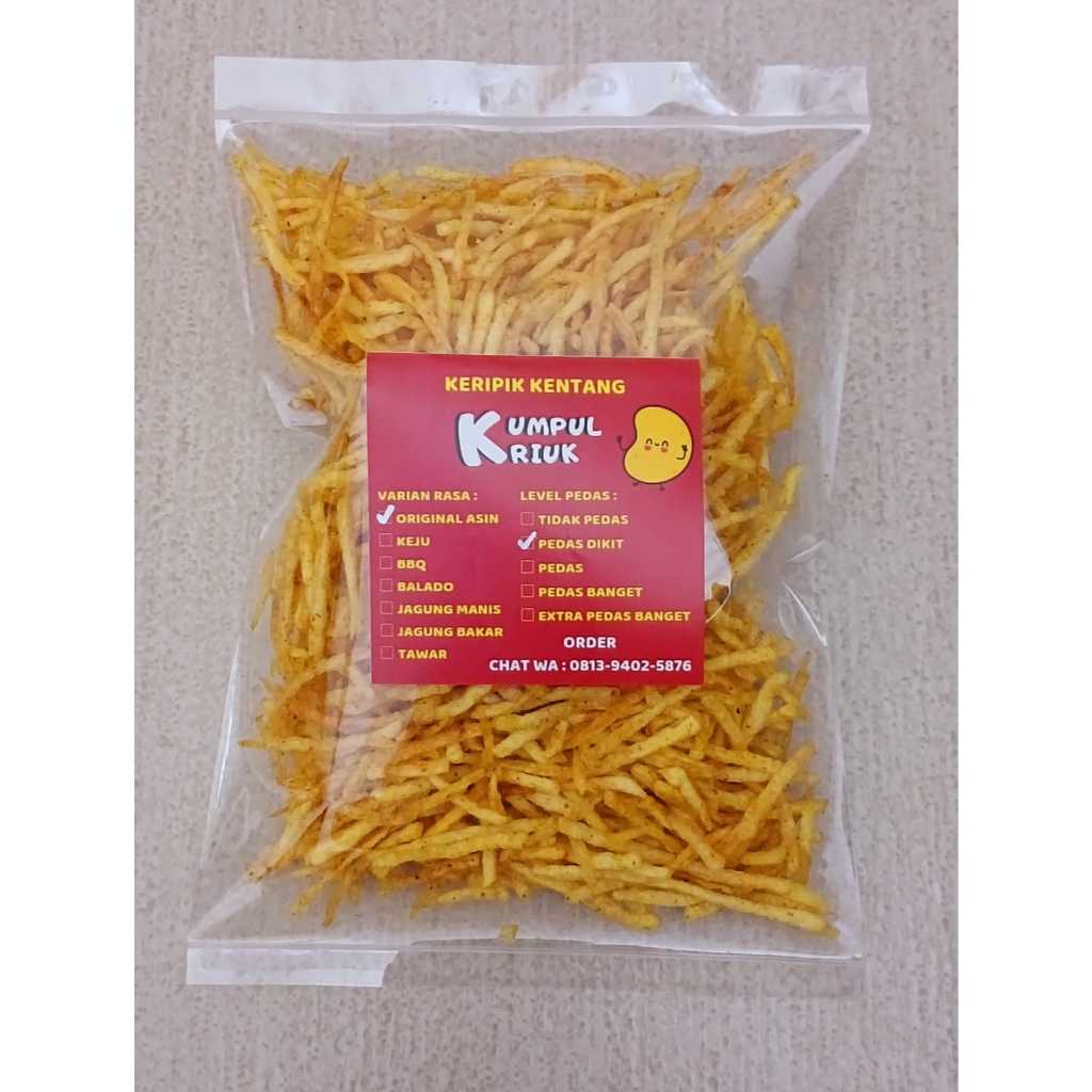 

Stik Kentang Krispy EXTRA PEDAS BANGET Rasa Original Asin / Keripik Kripik Kentang Dieng Crispy Kriuk Aneka Rasa