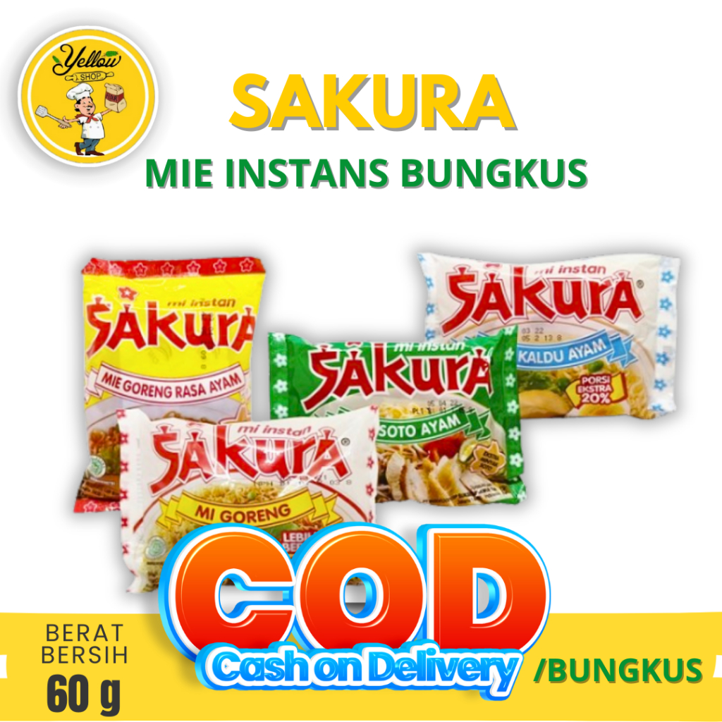 

MIE SAKURA INSTAN 60GR / MIE INSTAN/BUNGKUS