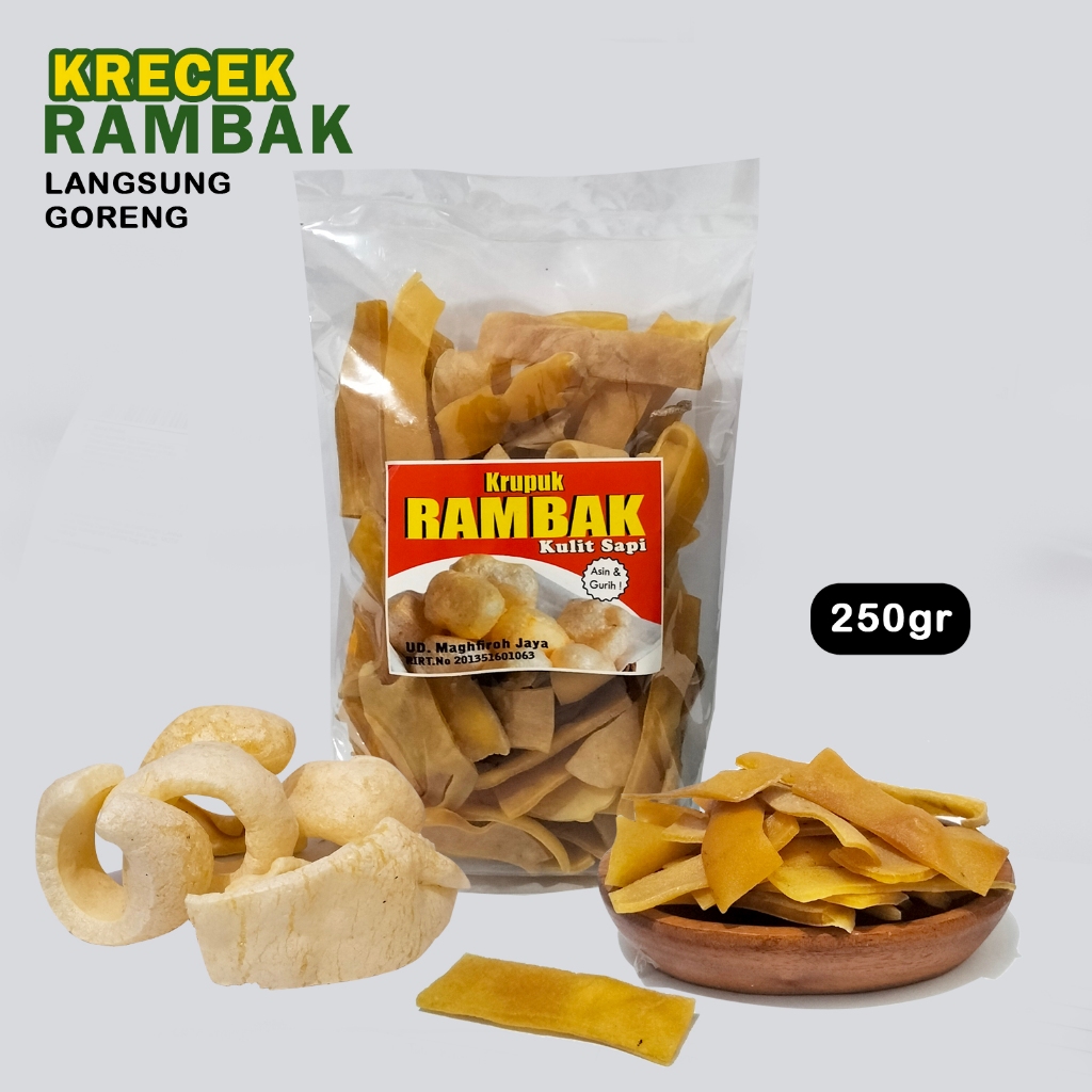 

Krecek rambak lebar panjang 250 gram kerupuk kulit sapi asli krupuk dorokdok original tanpa jemur