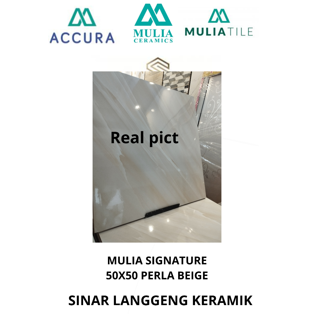 SIGNATURE PERLA BEIGE 50X50 SEMI GRANIT CUTTINGAN GLOSSY