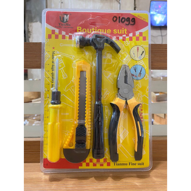 01099 Obeng Set 4pcs Palu - Tang - Karter - Obeng