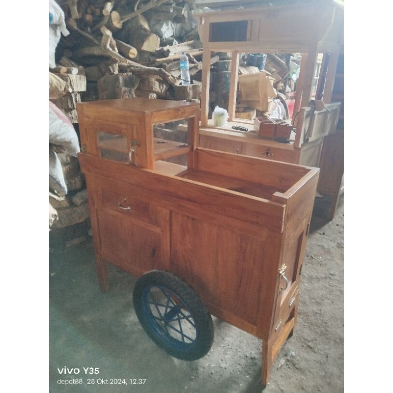 gerobak bakso tusuk, cilok