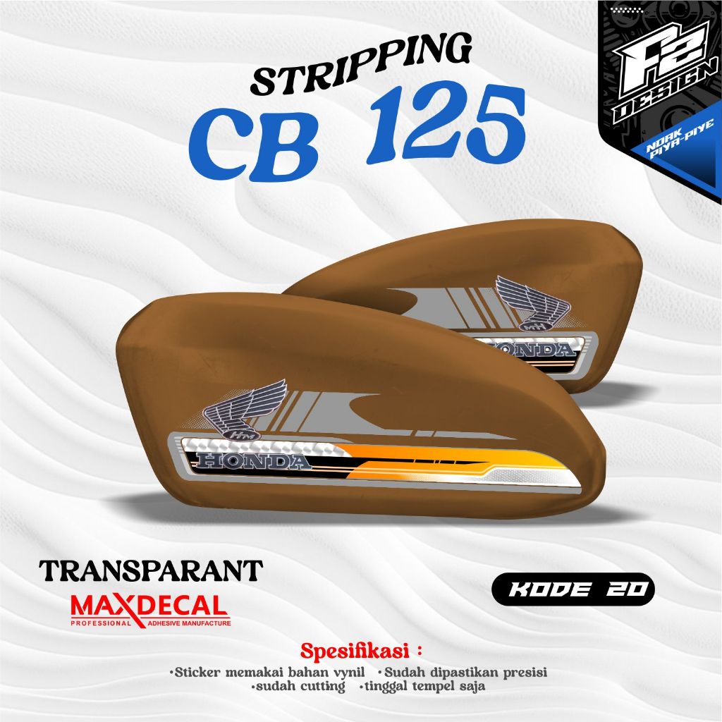 STIKER TANGKI CB POLOS CB BATIK STRIPING CB 125 CB 100 CB GLATIK kode 20