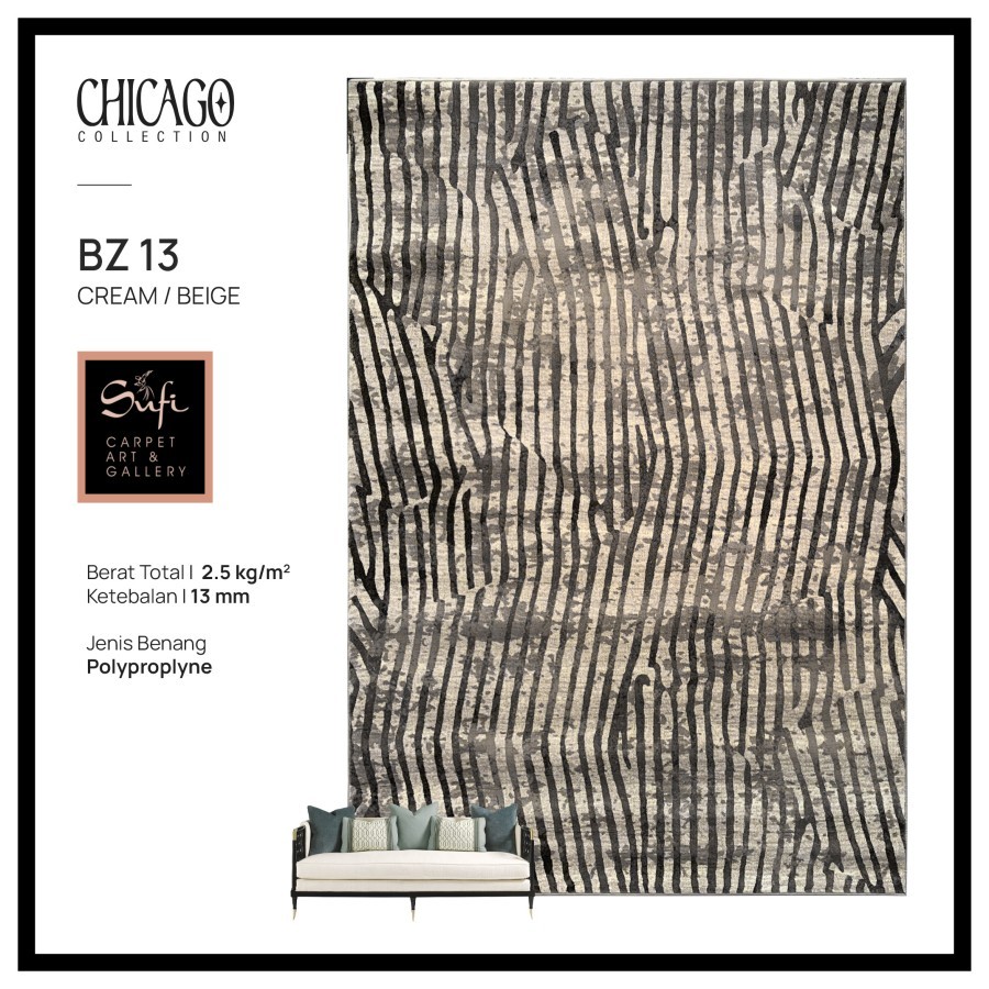 Karpet Modern Minimalis 200x300 Crystal Design Turki