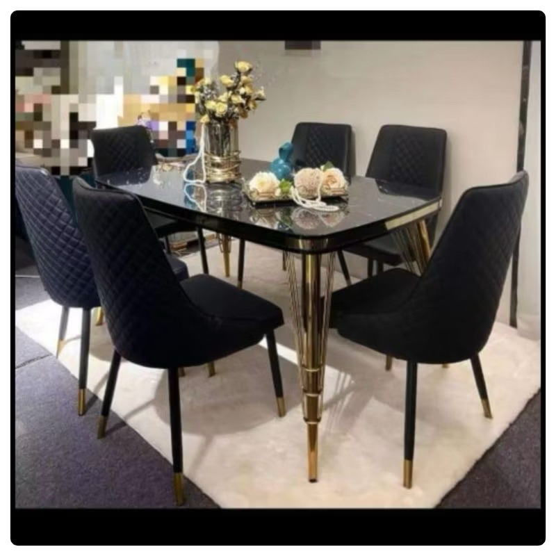 Meja Makan Marmer Impor Mewah 6Kursi