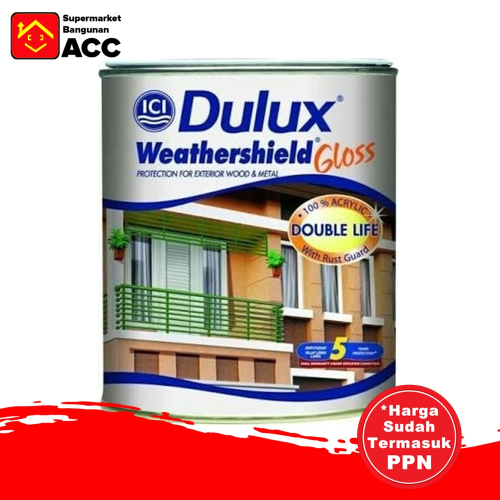 Cat Kayu - Cat Kayu Mengkilap - Cat Besi - Dulux Weathershield Gloss Cat Kayu & Besi Exterior 1kg