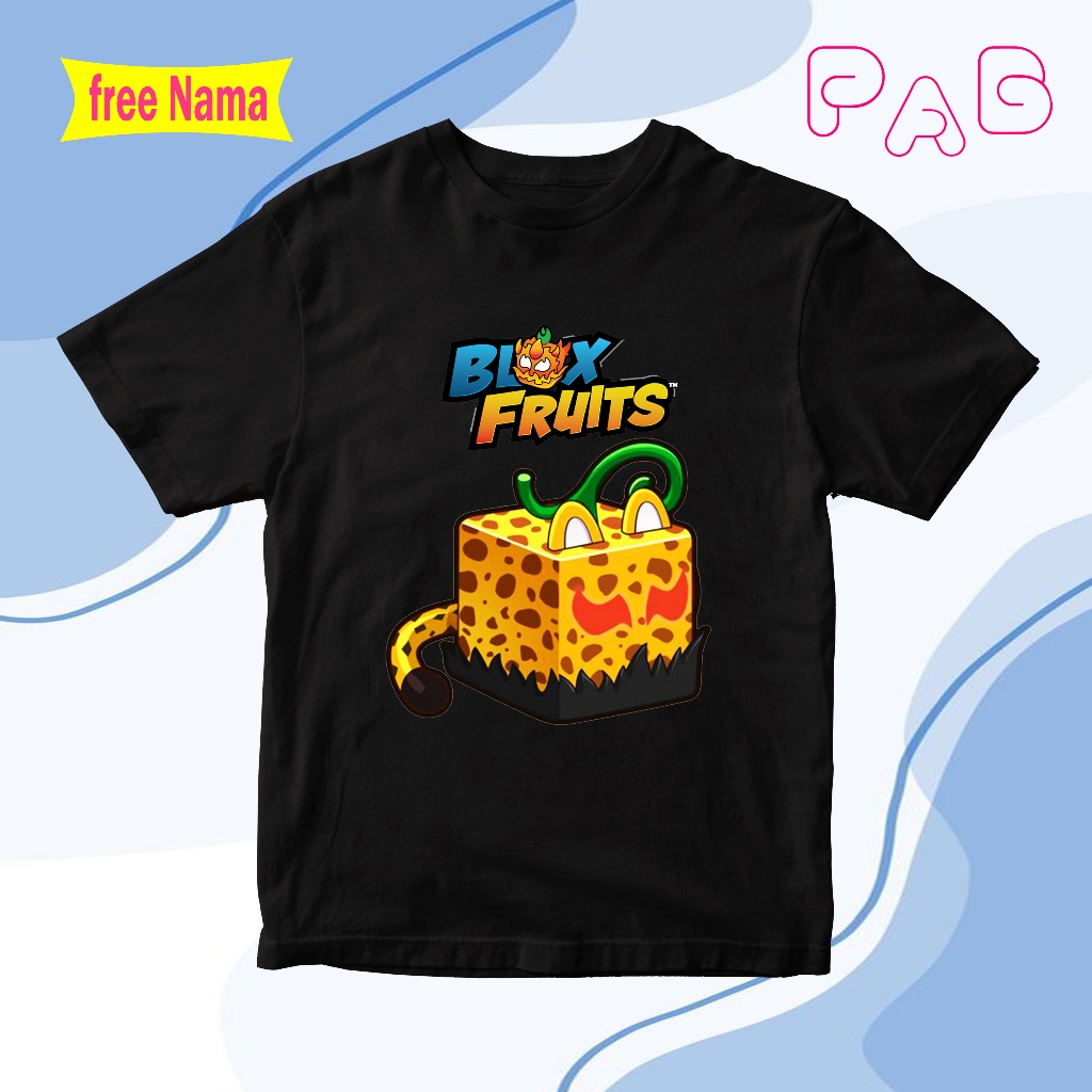 Baju anak kaos anak atasan gambar blox fruit roblox leopard bahan premium