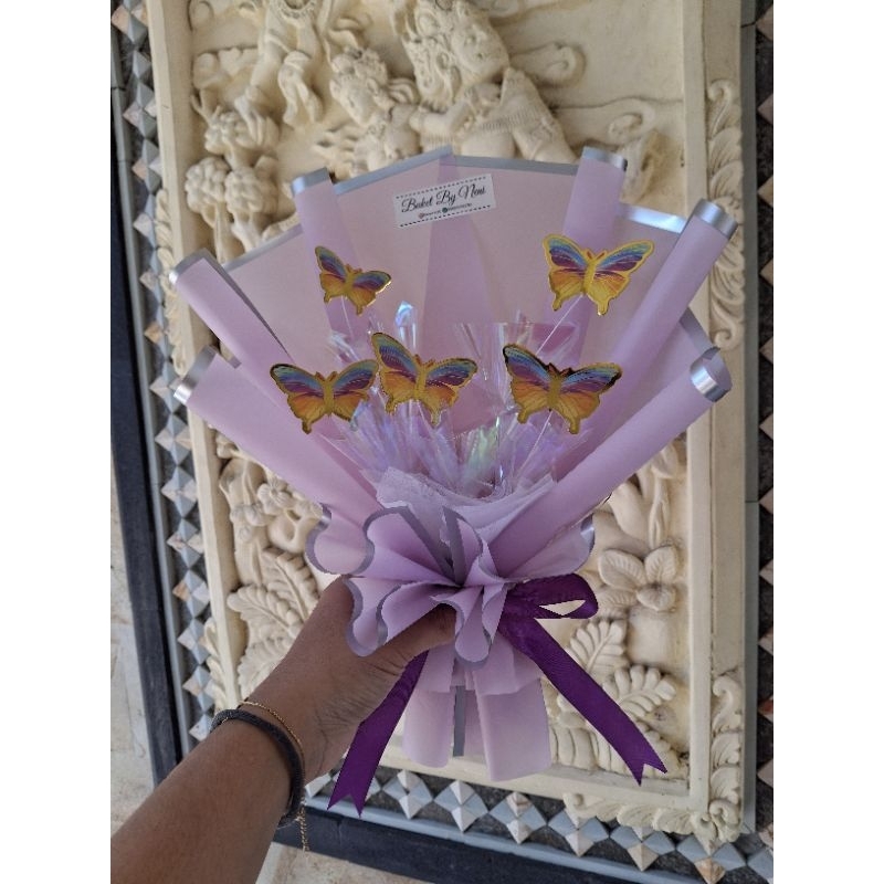 buket valentine kupu kupu mini plus lampu led
