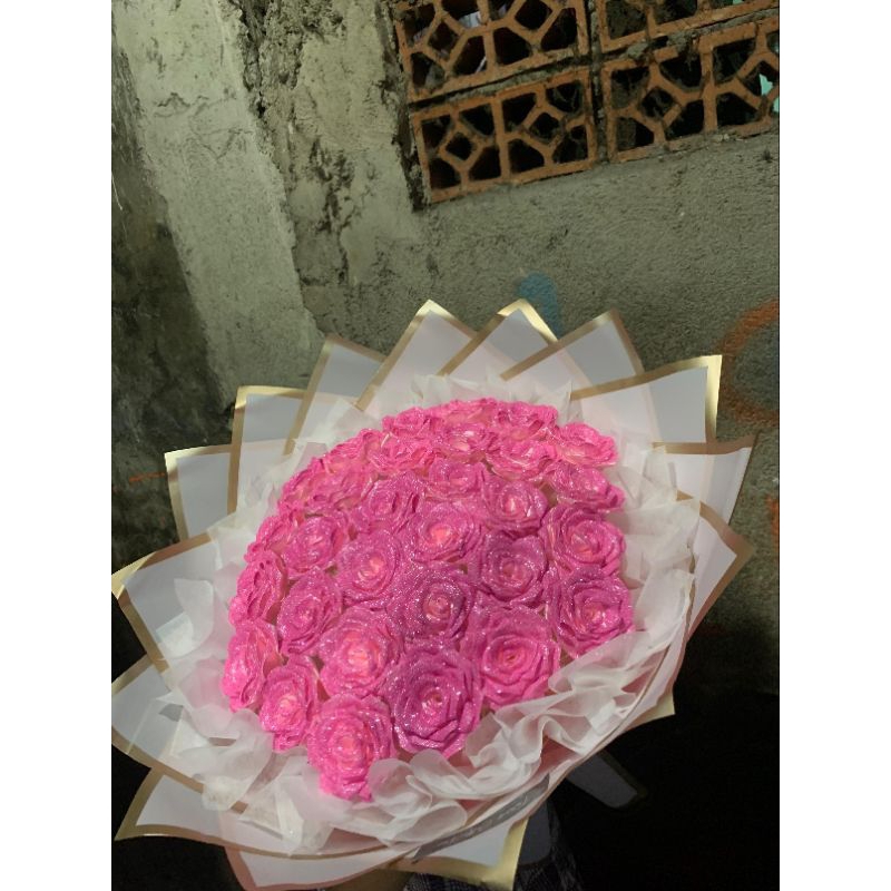 

BOUQUET PITA SATIN PREMIUM + GLITTER(ukuran pita 4cm)