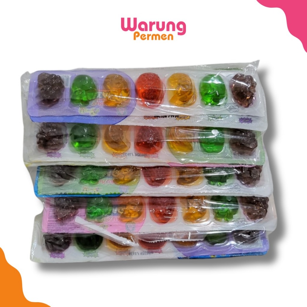 

Jelly Agar Agar Bentuk Buah Buahan Isi 20 Pcs / Agar Jeli Kemasan Rasa Aneka Buah Warna Warni
